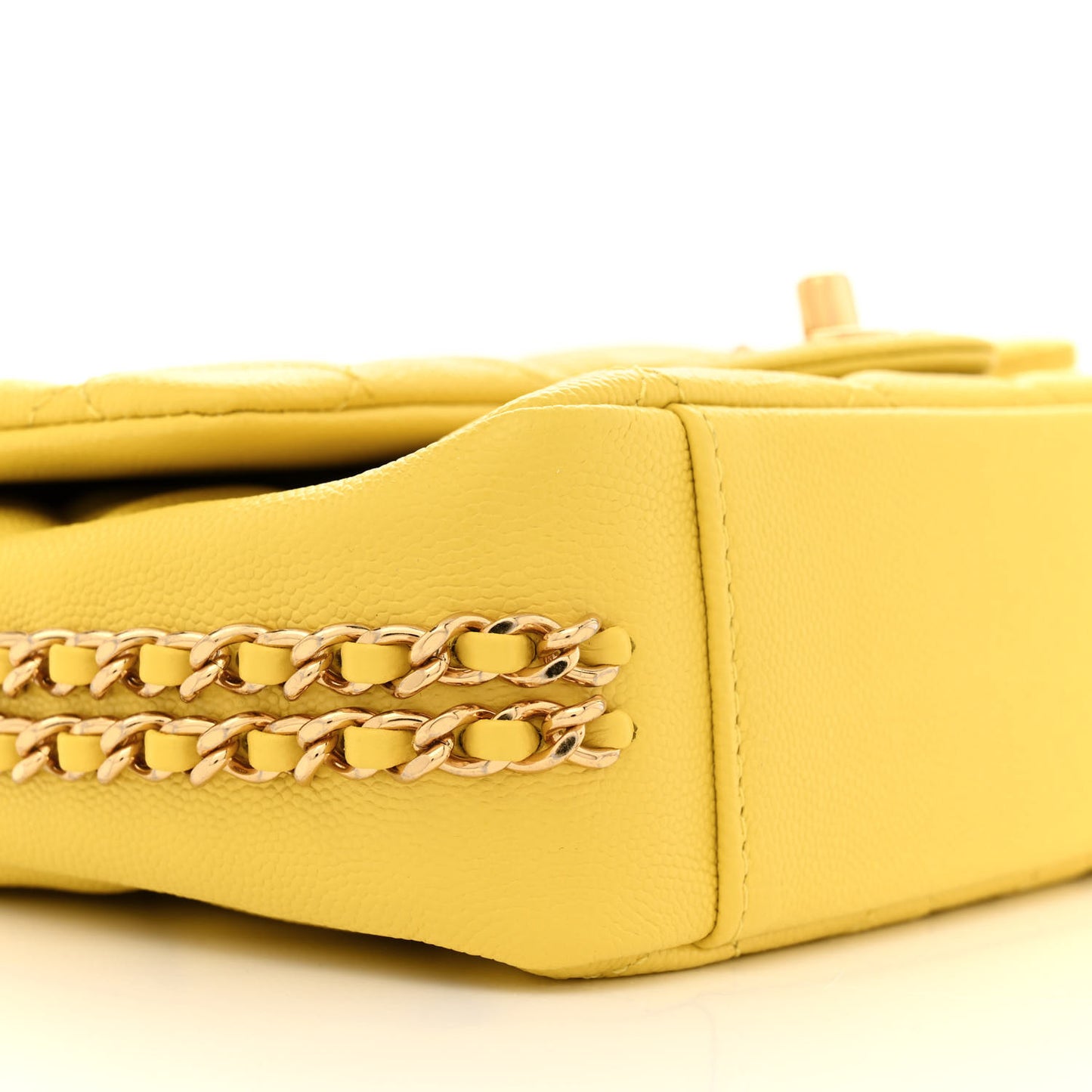 Caviar Quilted Mini CC You Flap Yellow