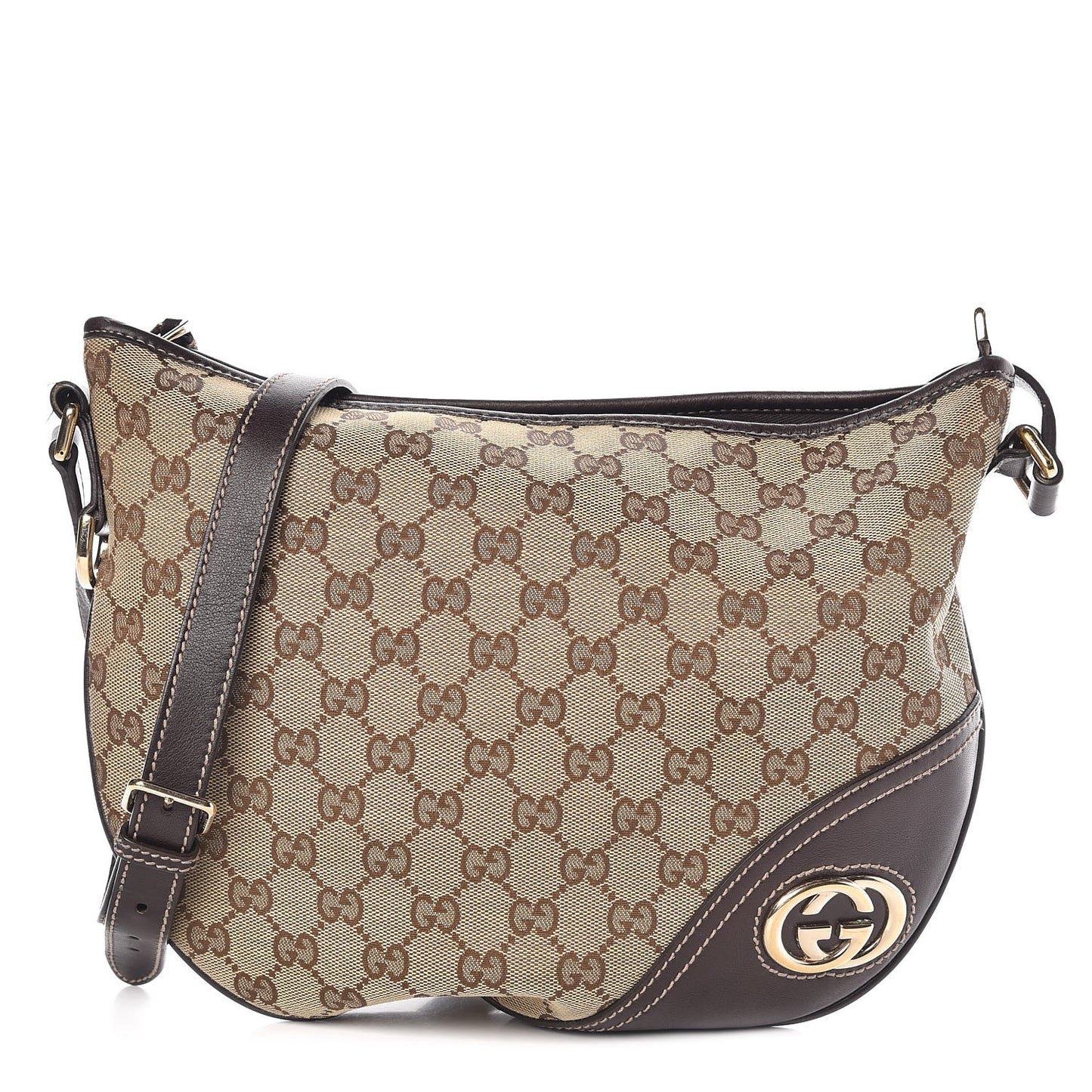 Monogram Medium New Britt Half Moon Hobo Dark Brown