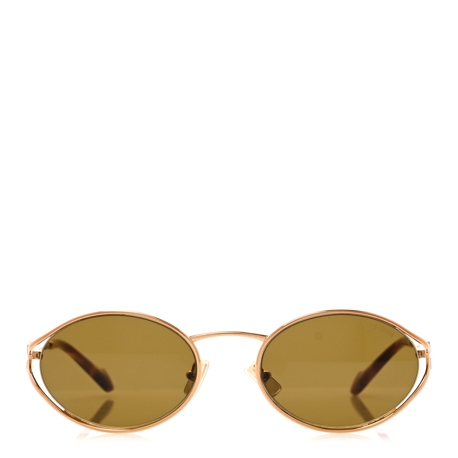 Miu Miu Metal Oval Sunglasses SMU52Y Tortoise Loden 2 of 8