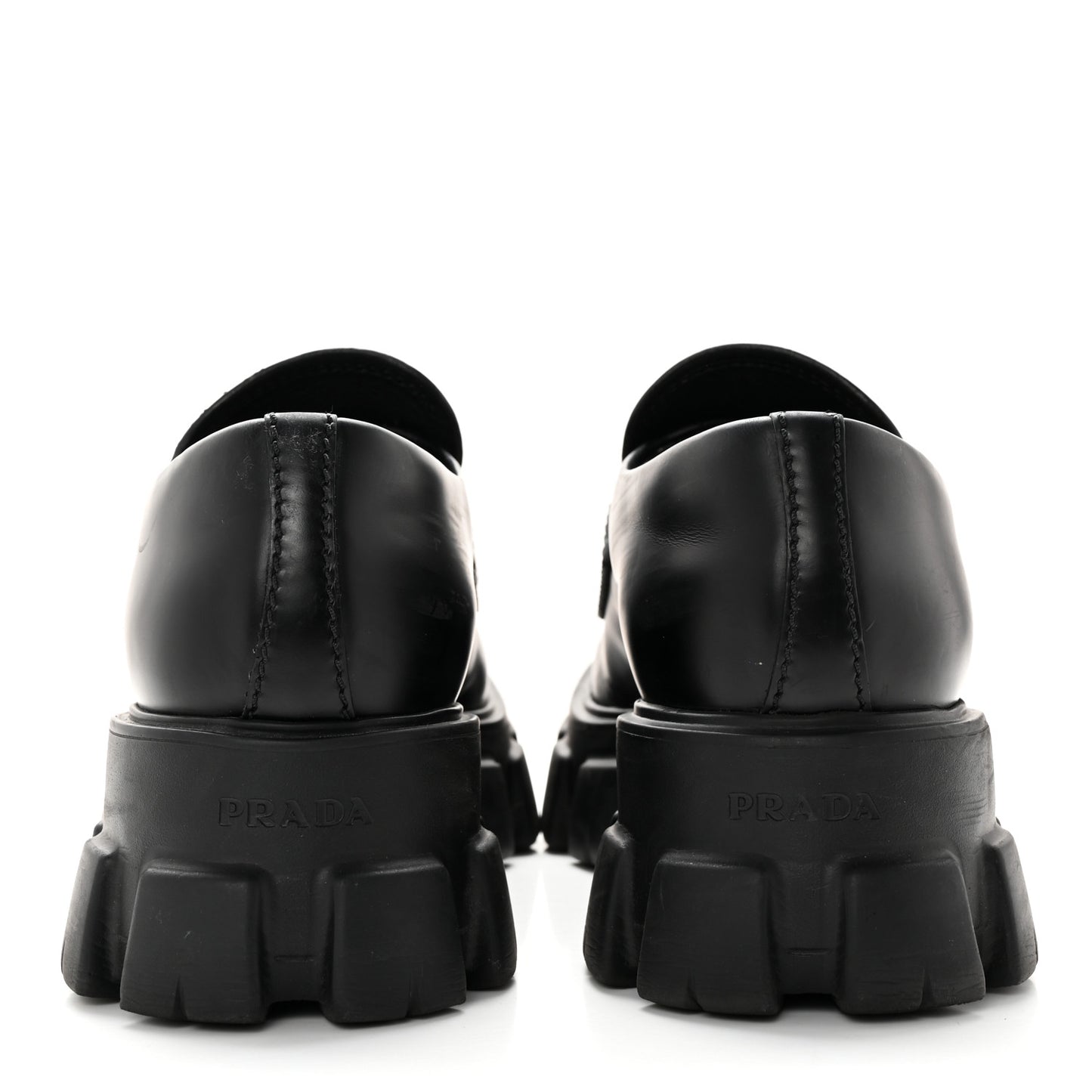 Spazzolato Rois Metal Triangle Logo Mens Monolith 60mm Loafers 6 Black