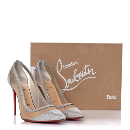 Christian Louboutin Glitter Mini Rete Galativi 100 Pumps 36.5 Silver 10 of 10