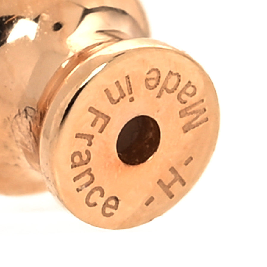 Rose Gold Lacquered Mini Pop H Earrings White