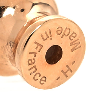 Hermes Rose Gold Lacquered Mini Pop H Earrings White 5 of 5