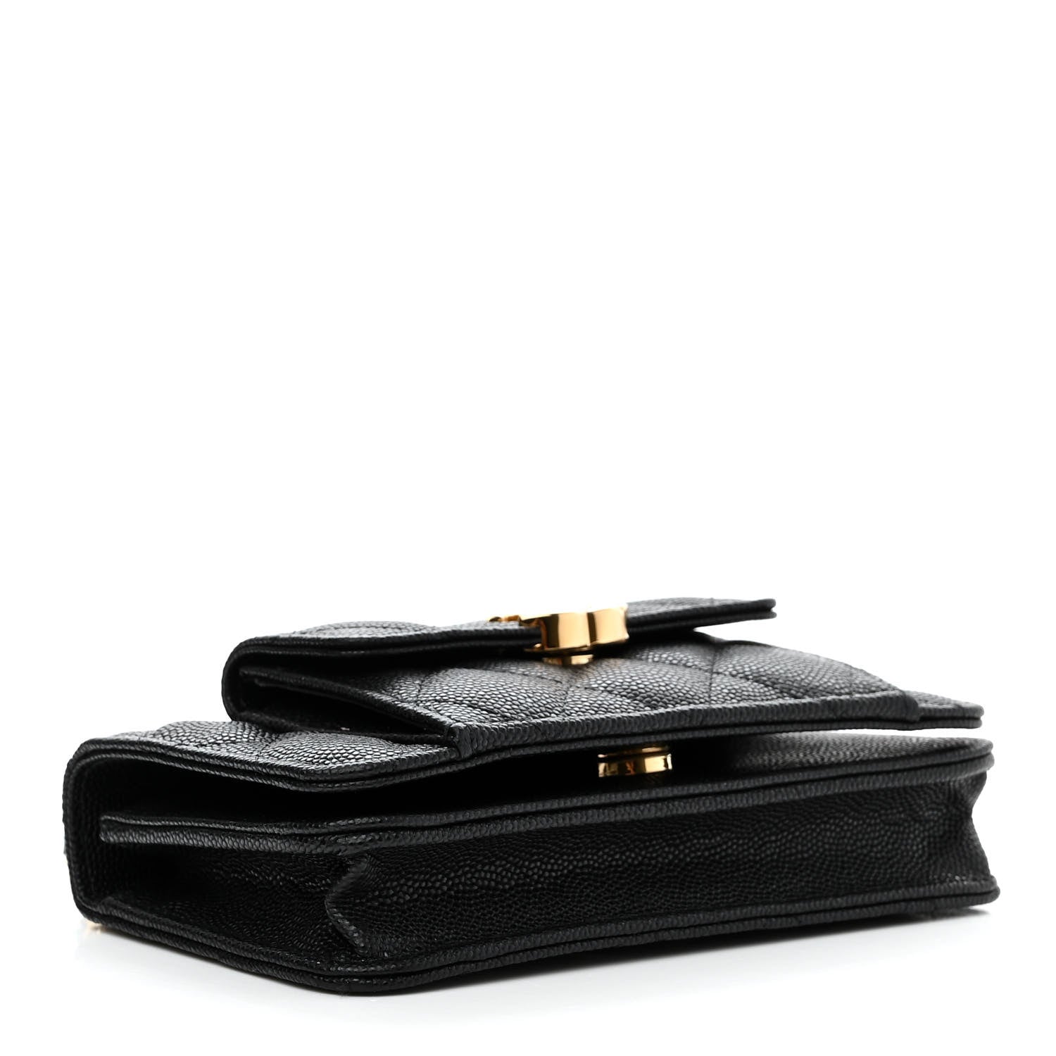 Chanel Caviar Quilted Pocket Twins Clutch With Chain Black 4 of 13