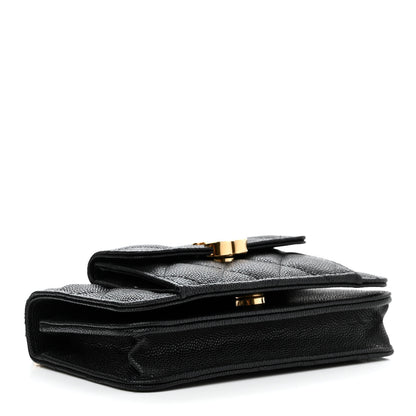 Chanel Caviar Quilted Pocket Twins Clutch With Chain Black 4 of 13