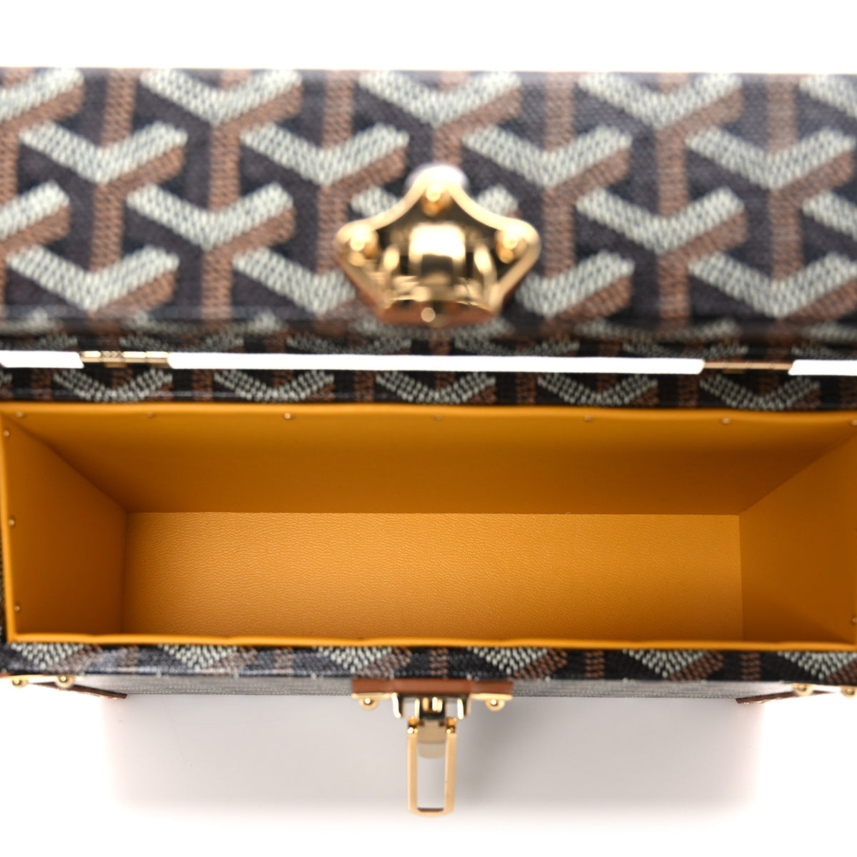 Goyardine Cassette Trunk Bag Black Gold