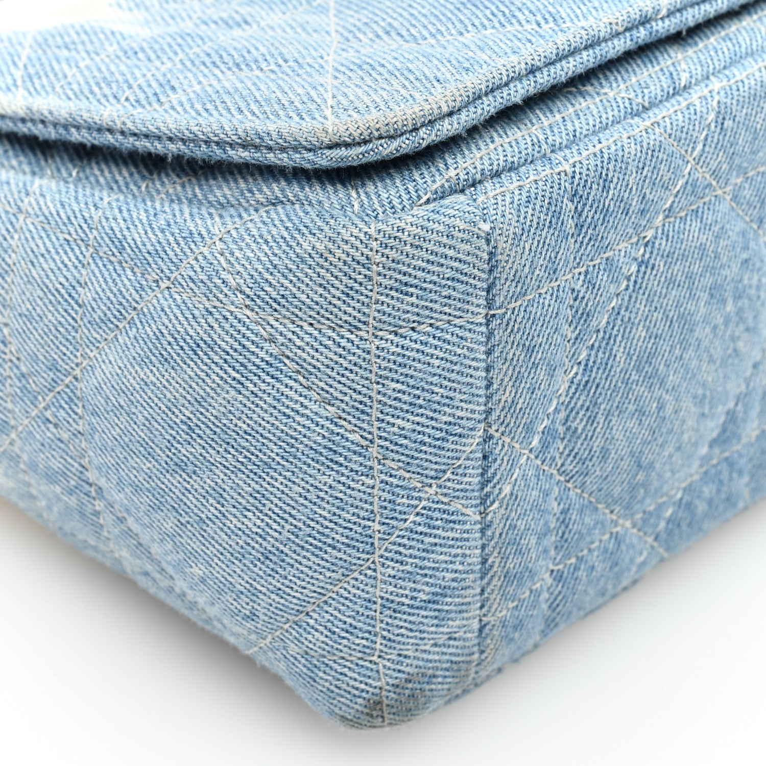 Christian Dior Denim Macrocannage Tie Dye Cannage Small Caro Bag White Blue 8 of 9