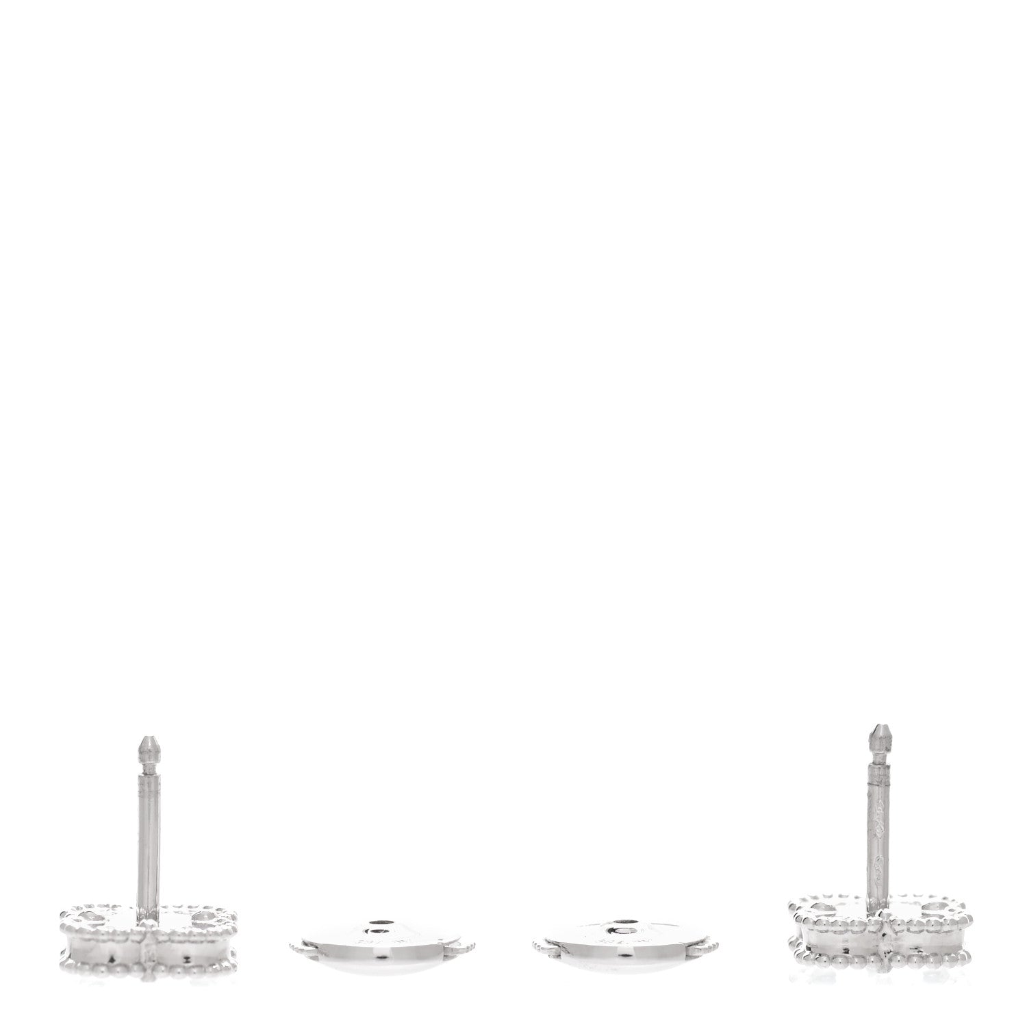Van Cleef & Arpels 18K White Gold Turquoise Sweet Alhambra Earrings 3 of 6