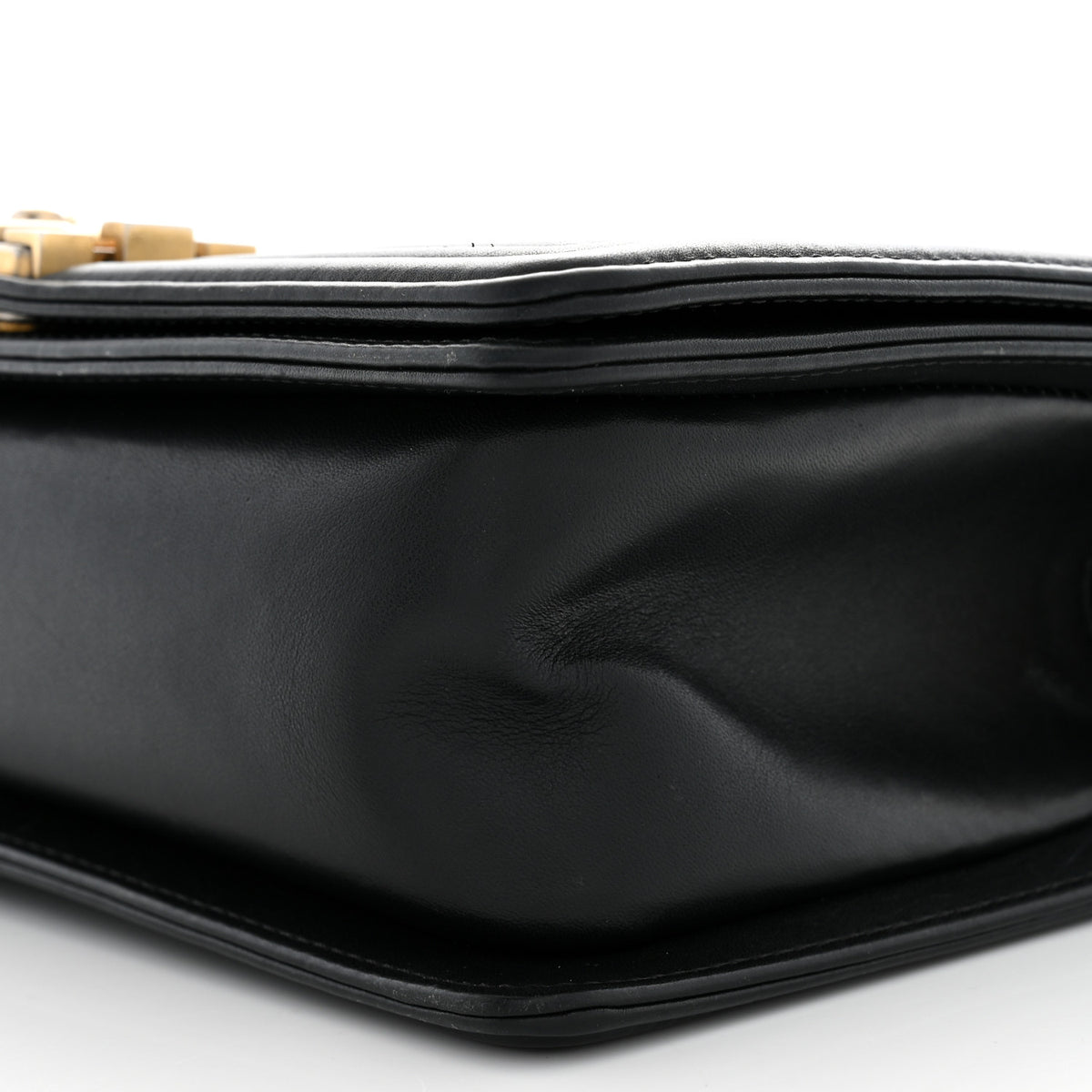 Chanel Metallic Crumpled Goatskin Medium Boy Flap Black Gold 9 of 10