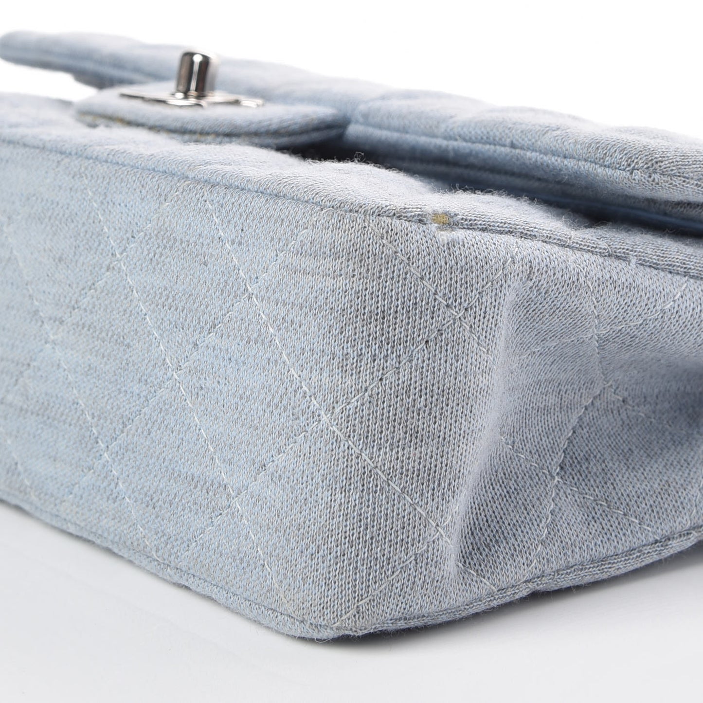 Jersey Quilted Small Double Flap Blue