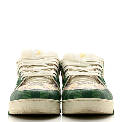 Louis Vuitton Damier Grained Calfskin Monogram Mens LV Trainer Sneakers 9 Green 2 of 9