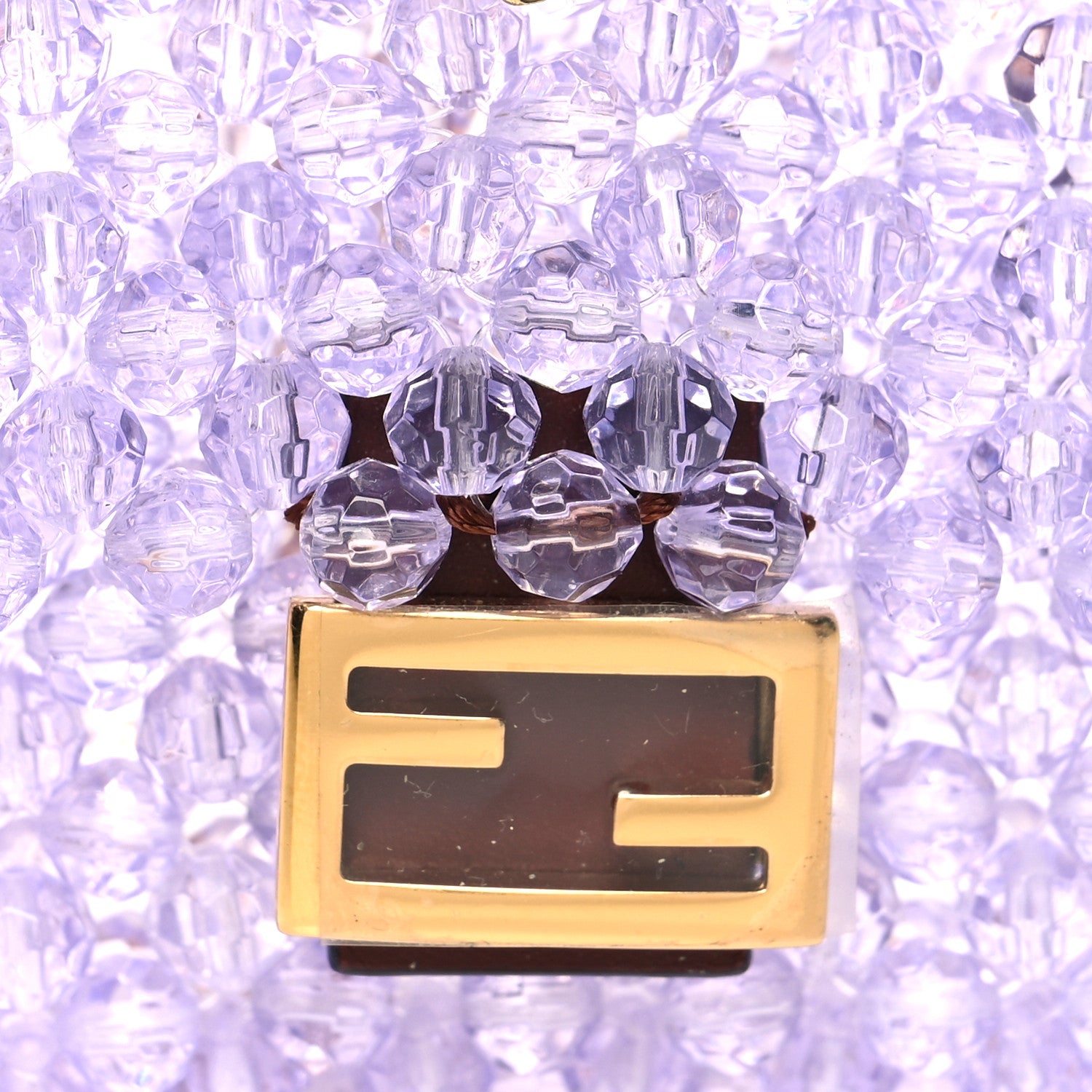 Fendi Enamel Vitello King Beaded Pico Baguette Charm Anemone 7 of 9