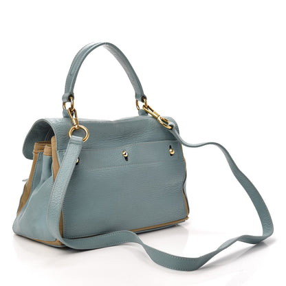 Saint Laurent Calfskin Canvas Small Muse Two Blue Glacier Beige 3 of 9