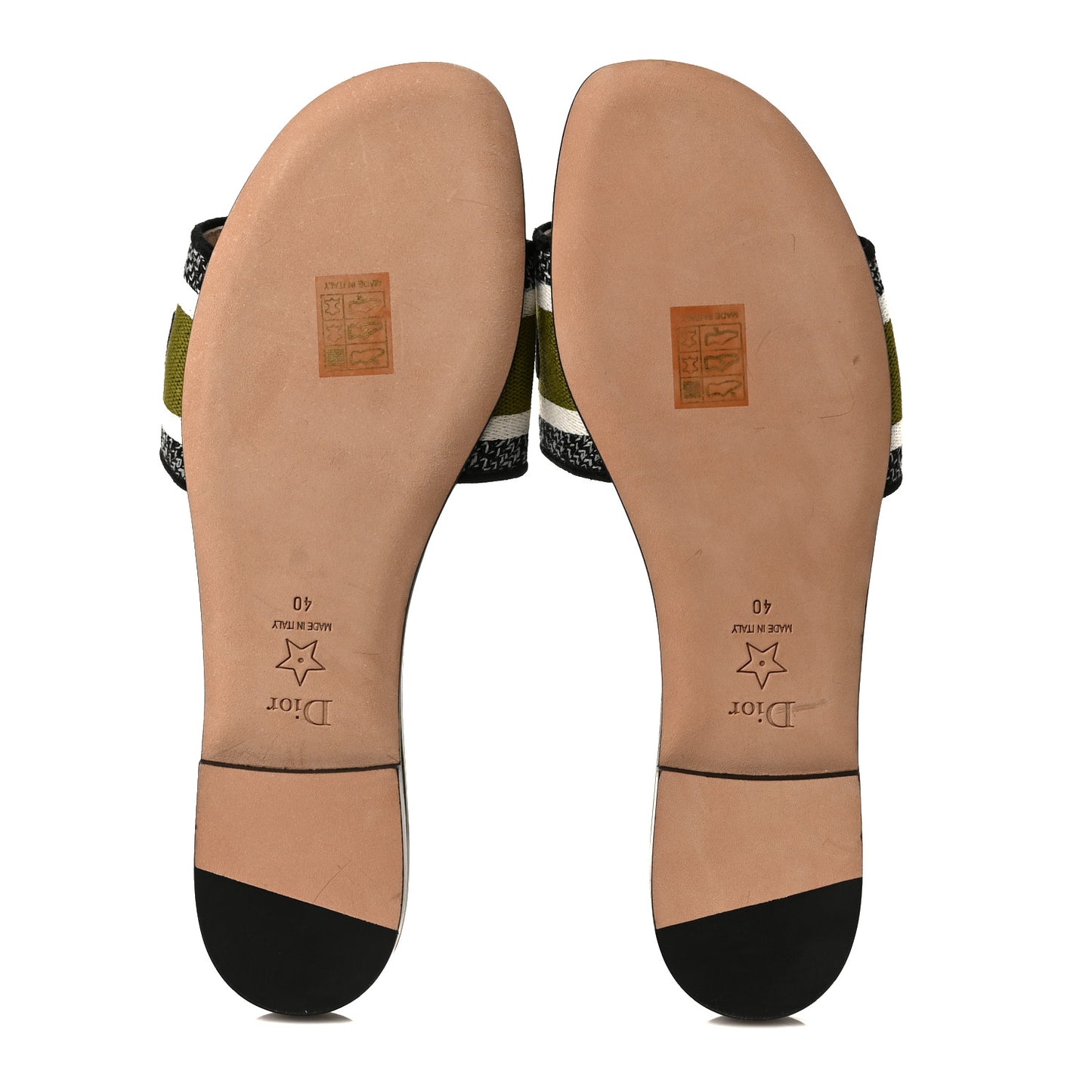 Canvas Tie Dye Embroidered Dway Mules Slide Sandals 40 Green Multicolor