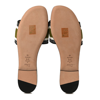 Christian Dior Canvas Tie Dye Embroidered Dway Mules Slide Sandals 40 Green Multicolor 5 of 8