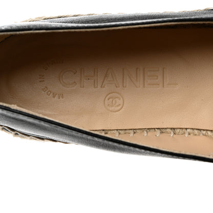 Chanel Lambskin CC Espadrilles 37 Black 7 of 9
