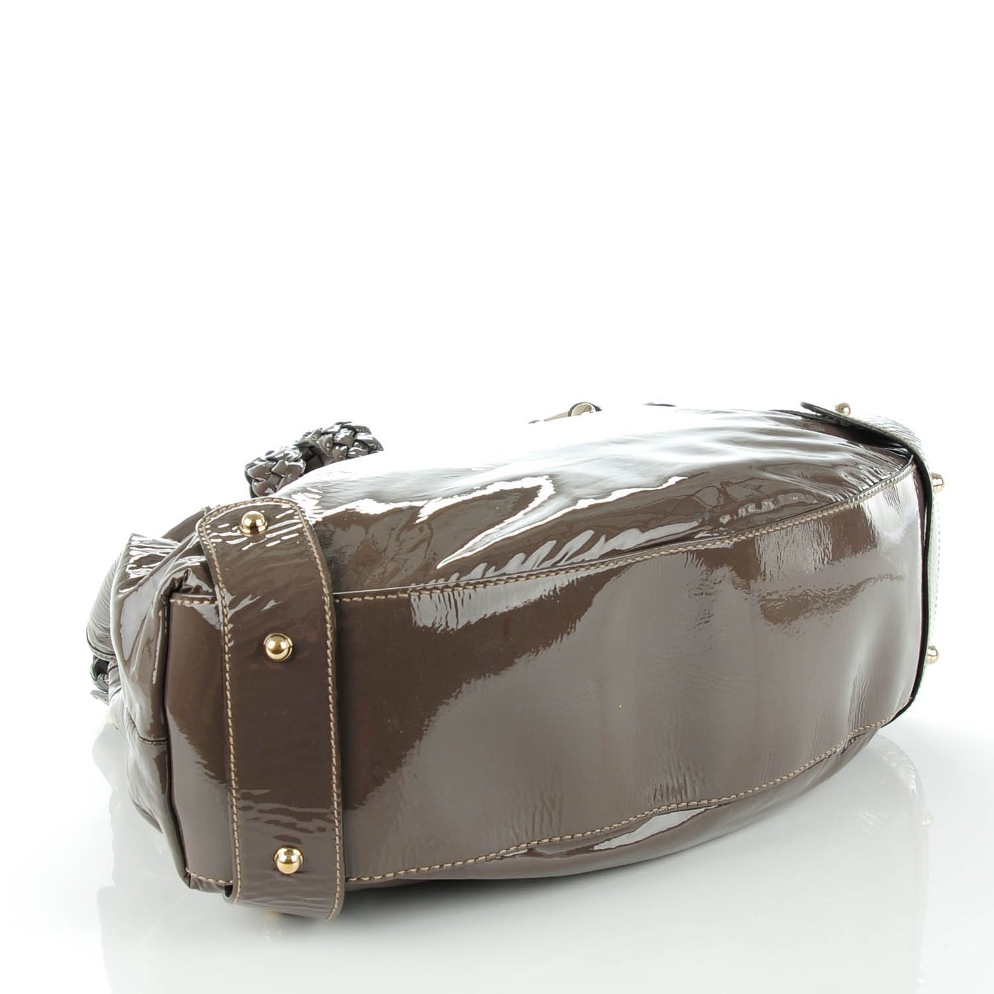 Patent Medium Pelham Shoulder Bag Taupe