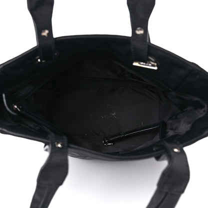 Chanel Coated Canvas Quilted Small Paris Biarritz Tote Black 5 of 12