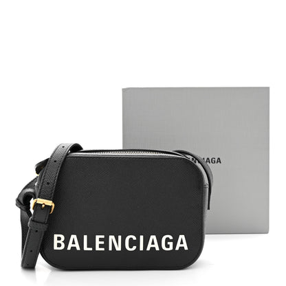 Balenciaga Signature Grained Calfskin Logo XS Ville Camera Bag Black White 12 of 12