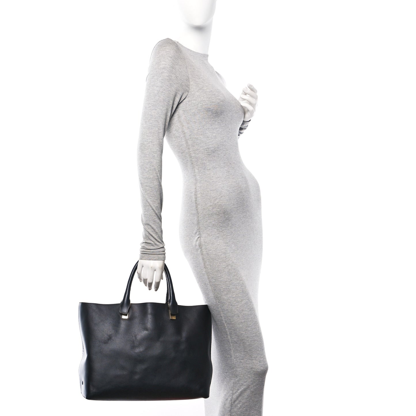 Grained Calfskin Baylee Tote Street Black