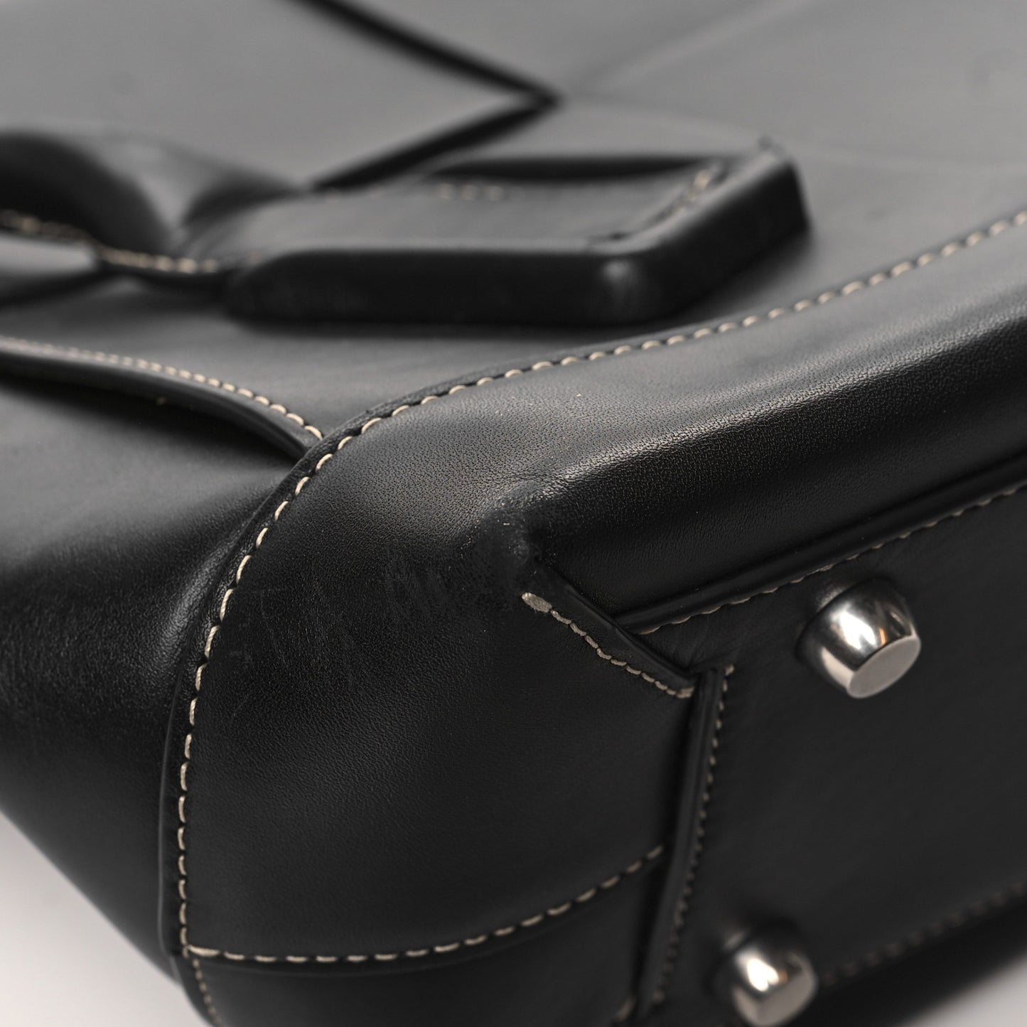 French Calfskin Maxi Intrecciato Small Arco Black