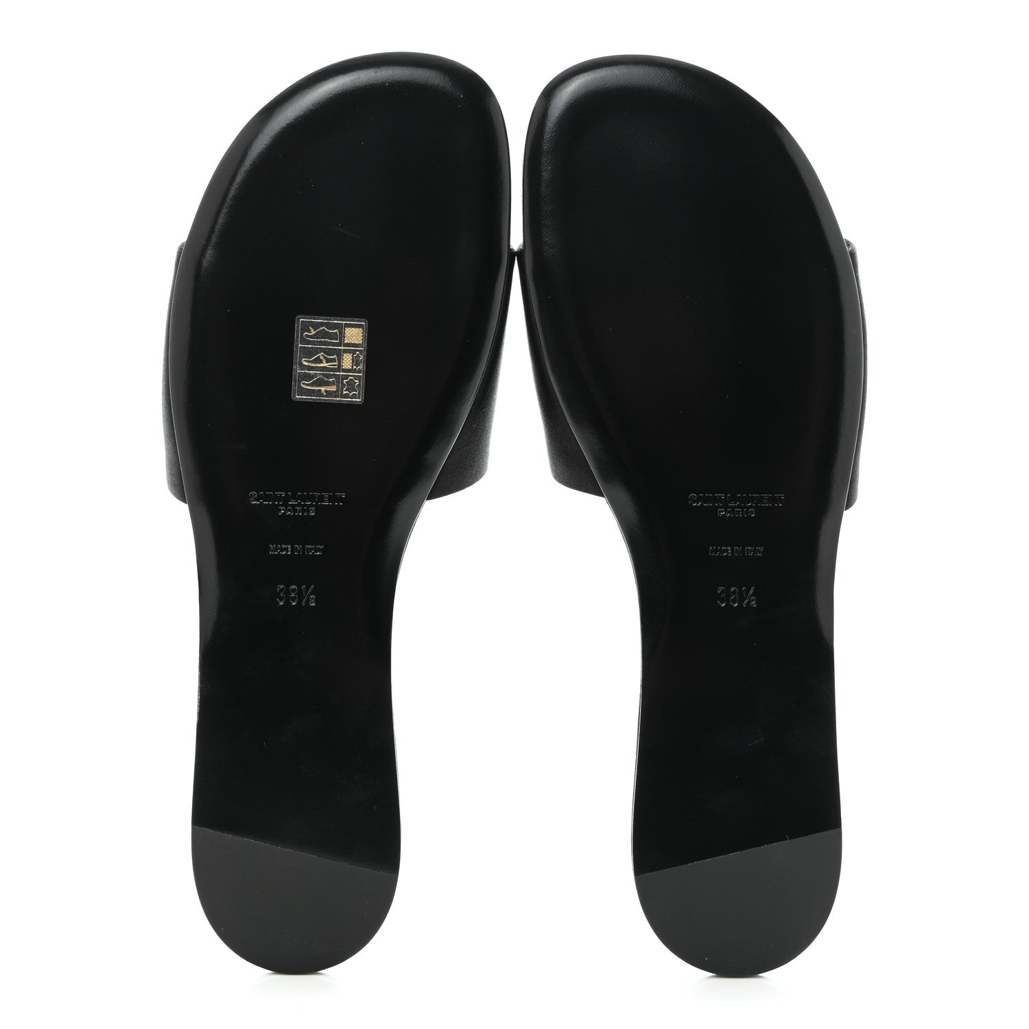 Saint Laurent Grosgrain Carlyle Leopard Slide Sandals 38.5 Black 5 of 9