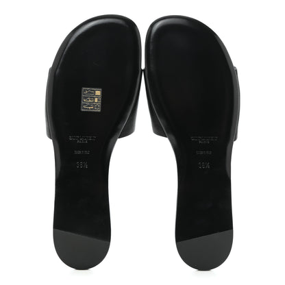 Saint Laurent Grosgrain Carlyle Leopard Slide Sandals 38.5 Black 5 of 9