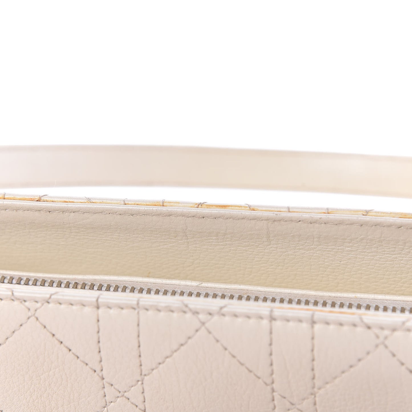 Calfskin Cannage Stitched East West Lady Dior White