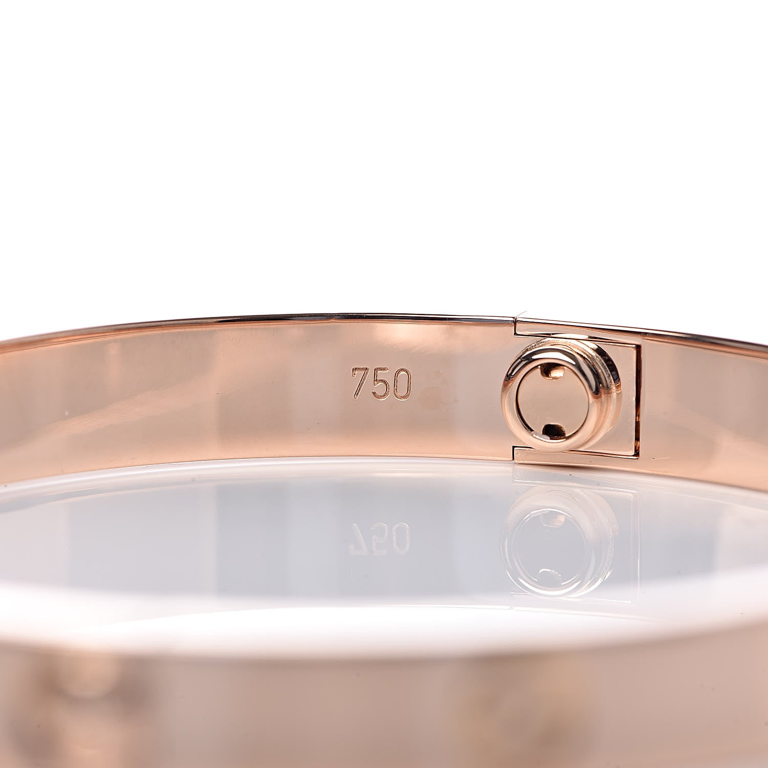 Cartier 18K Pink Gold 4 Diamond LOVE Bracelet 17 5 of 6