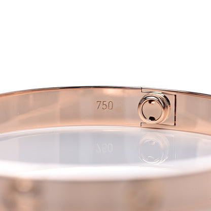 Cartier 18K Pink Gold 4 Diamond LOVE Bracelet 17 5 of 6