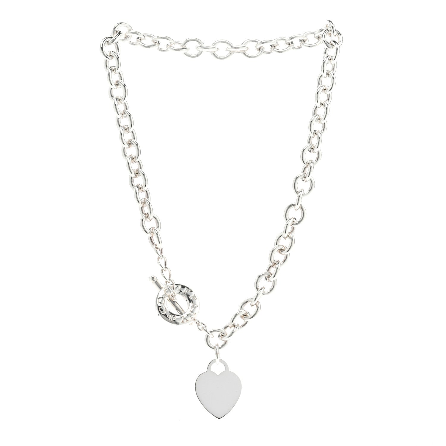 Tiffany Sterling Silver Heart Tag Toggle Necklace 3 of 4