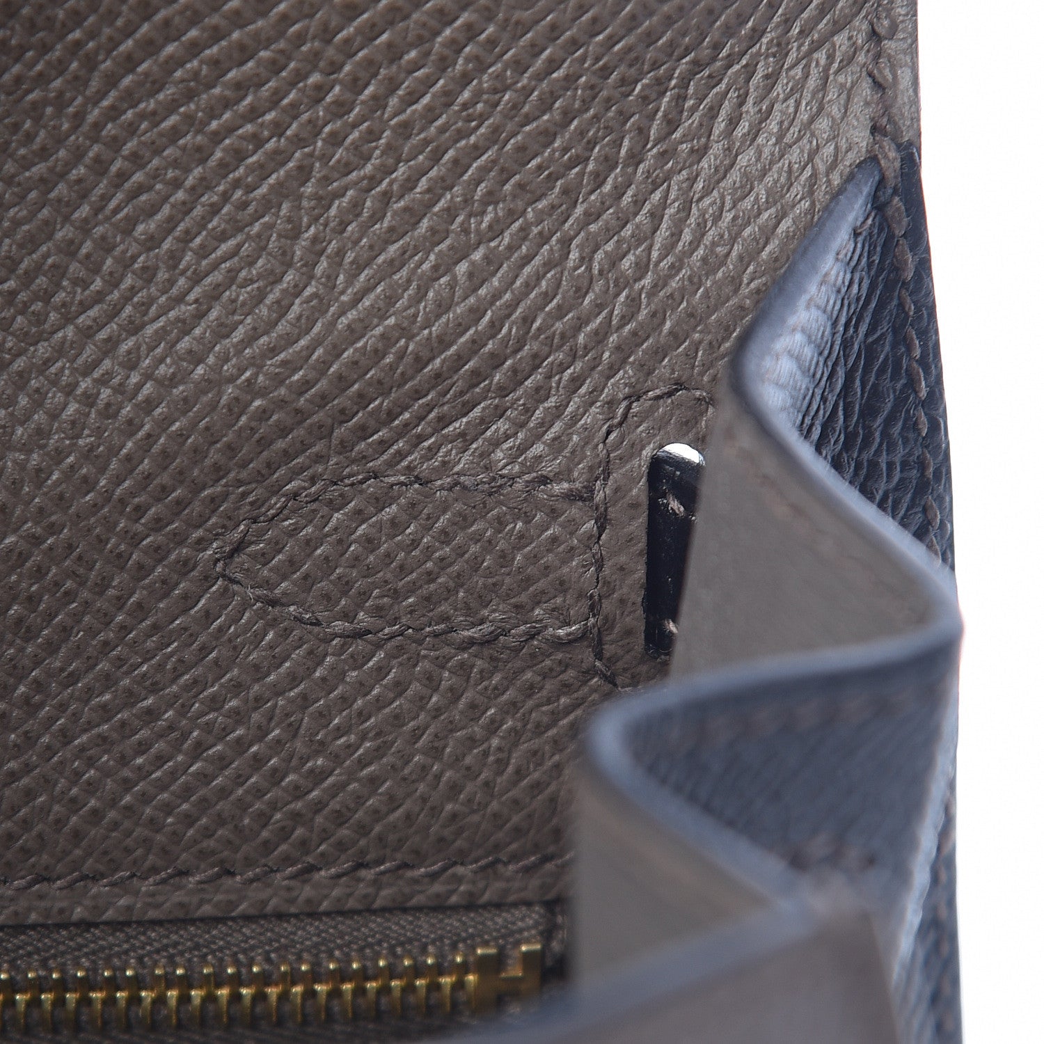Hermes Epsom Bi Color Horseshoe Kelly Sellier 25 Etain Black 9 of 40