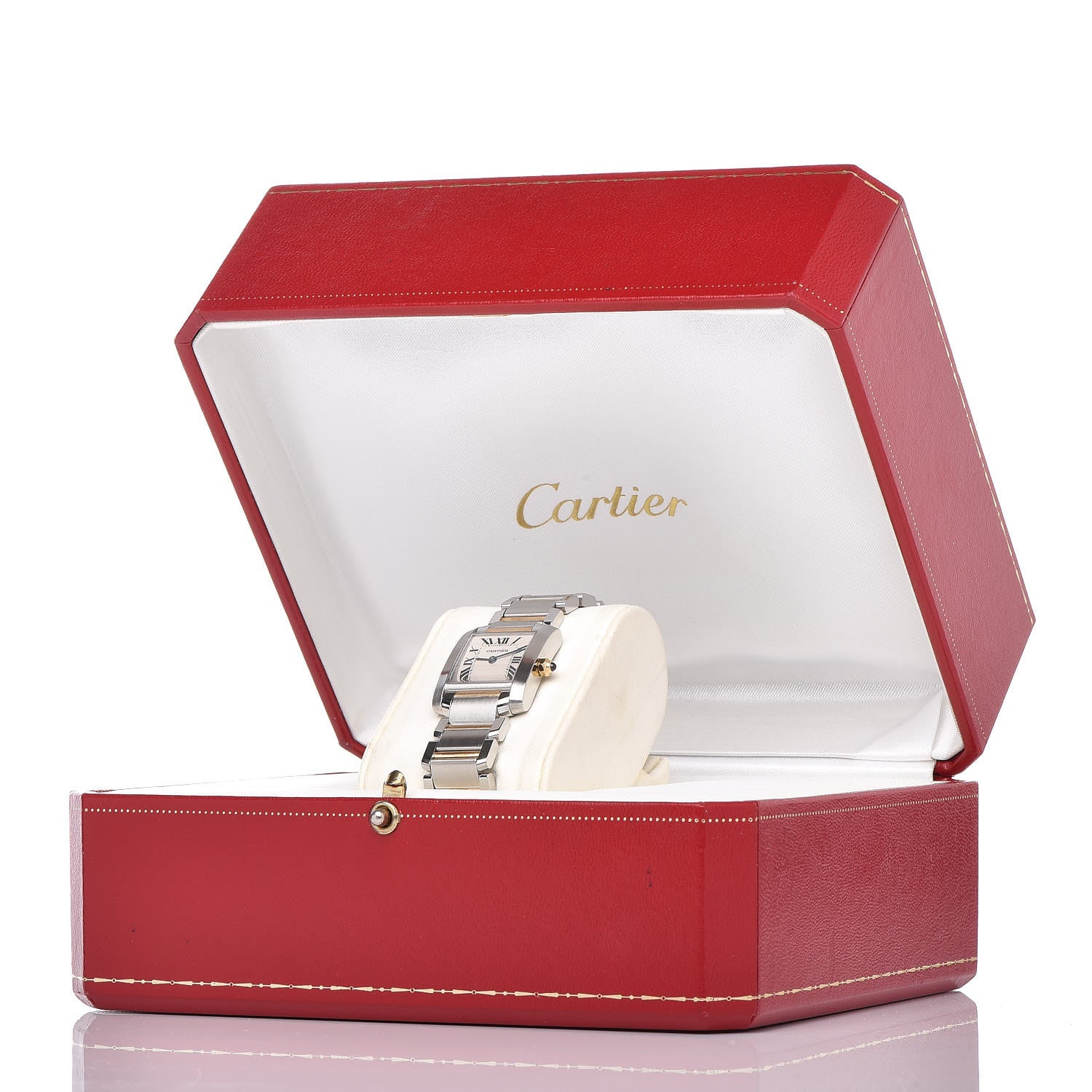 Cartier Stainless Steel 18K Yellow Gold 20mm Tank Francaise Quartz Watch 8 of 8