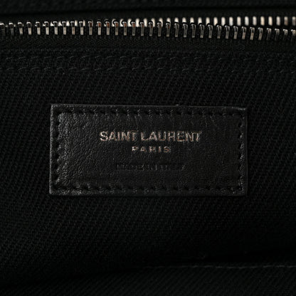 Saint Laurent Linen Calfskin Rive Gauche Tote Black 6 of 11