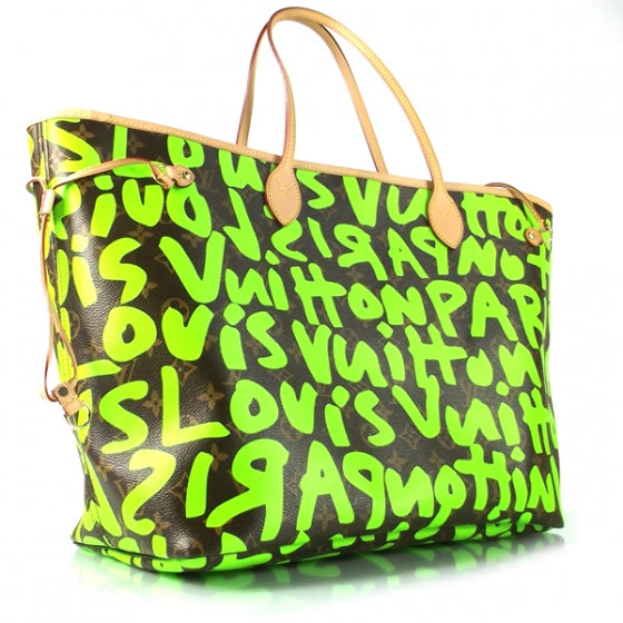 Louis Vuitton Monogram Graffiti Neverfull GM Green 3 of 7