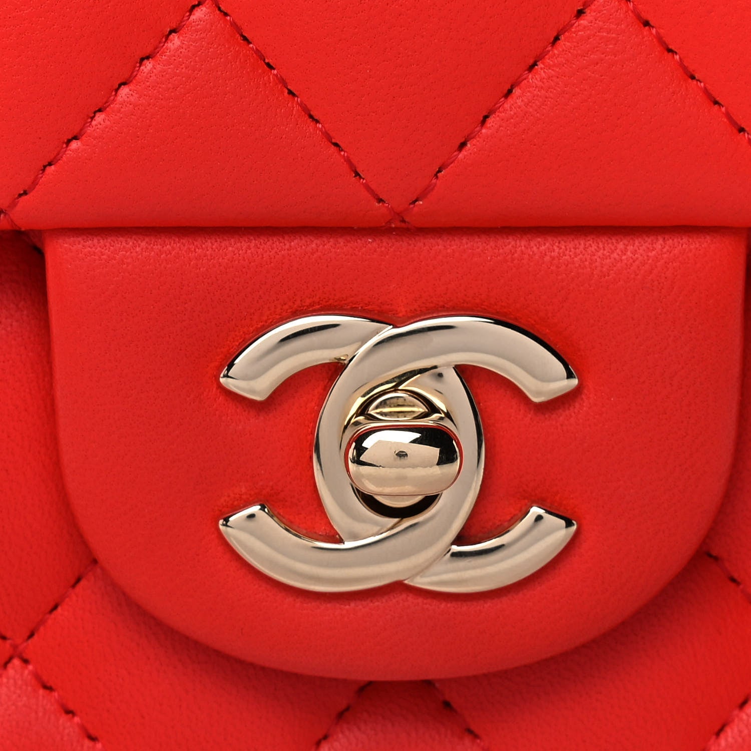 Chanel Lambskin Quilted Mini Square Flap Red 7 of 12