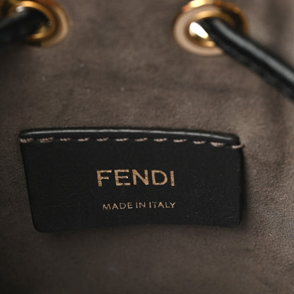 Fendi Vitello Liberty F is Fendi Bi-Color FF 1974 Embossed Mini Mon Tresor Bucket Bag Maya Black 8 of 10