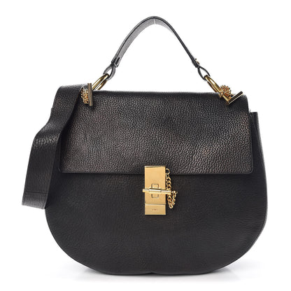 Chloe Grained Lambskin Large Drew Shoulder Bag Black 1 of 8