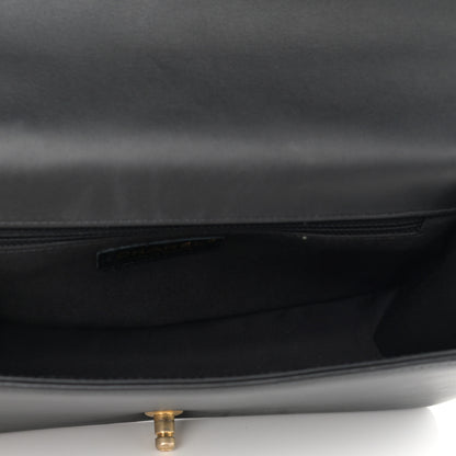 Chanel Calfskin Chevron Quilted New Medium Boy Flap Black 5 of 15