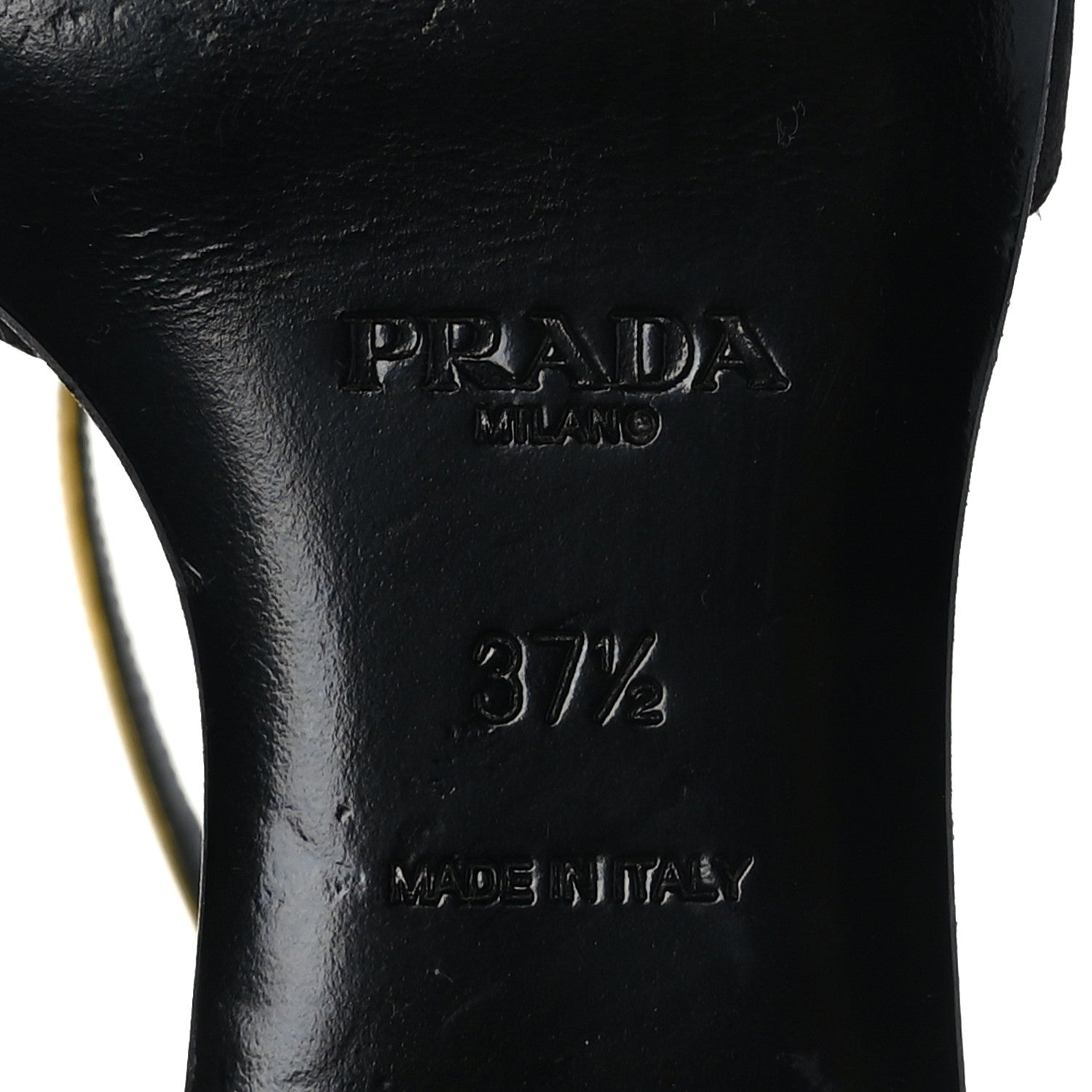 Prada Satin T-Strap Wedge Sandals 37.5 Black 7 of 7