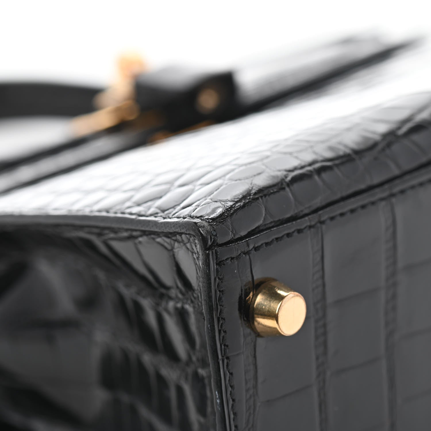 Hermes Shiny Alligator Kelly Sellier 25 Black 11 of 15