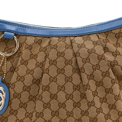 Gucci Monogram Medium Sukey Hobo Blue 9 of 11