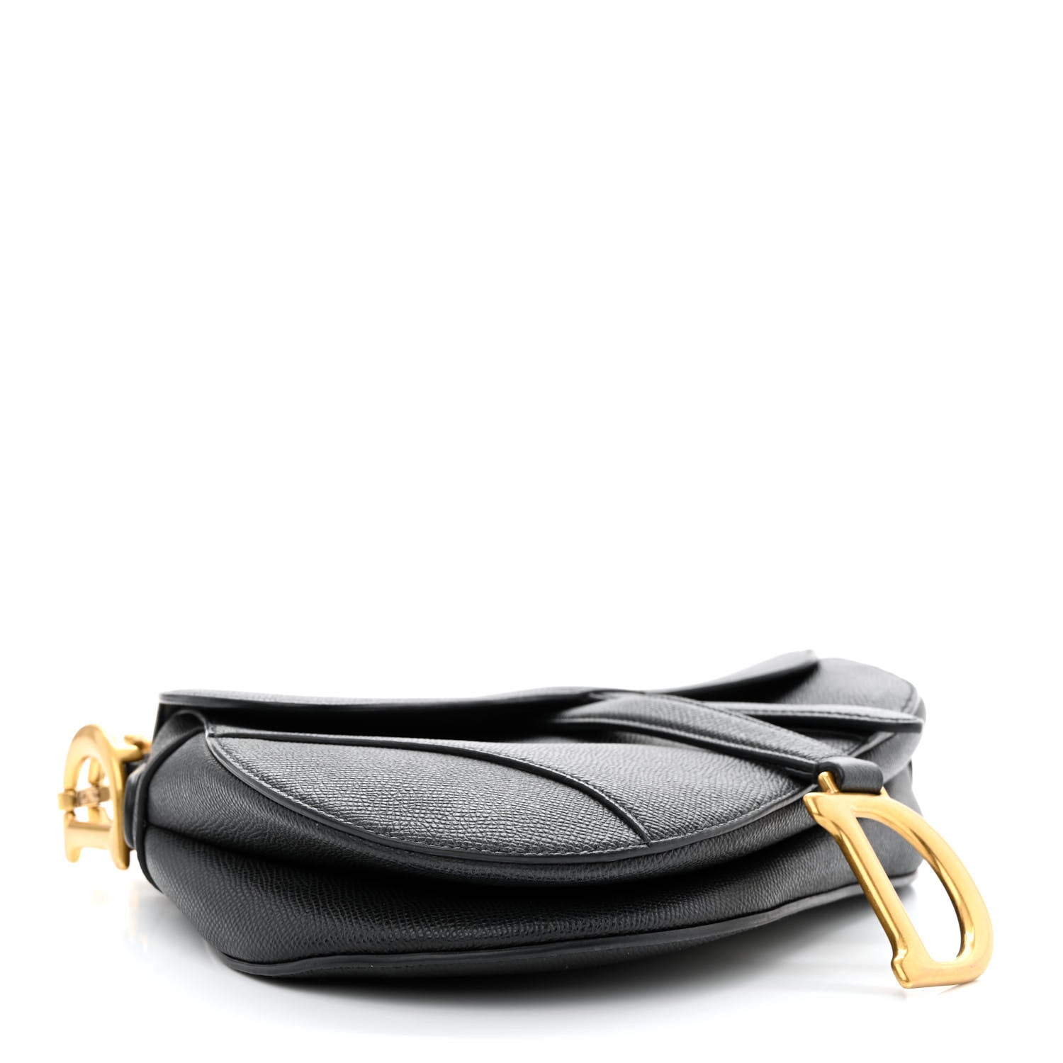 Christian Dior Grained Calfskin Saddle Bag Black 4 of 10