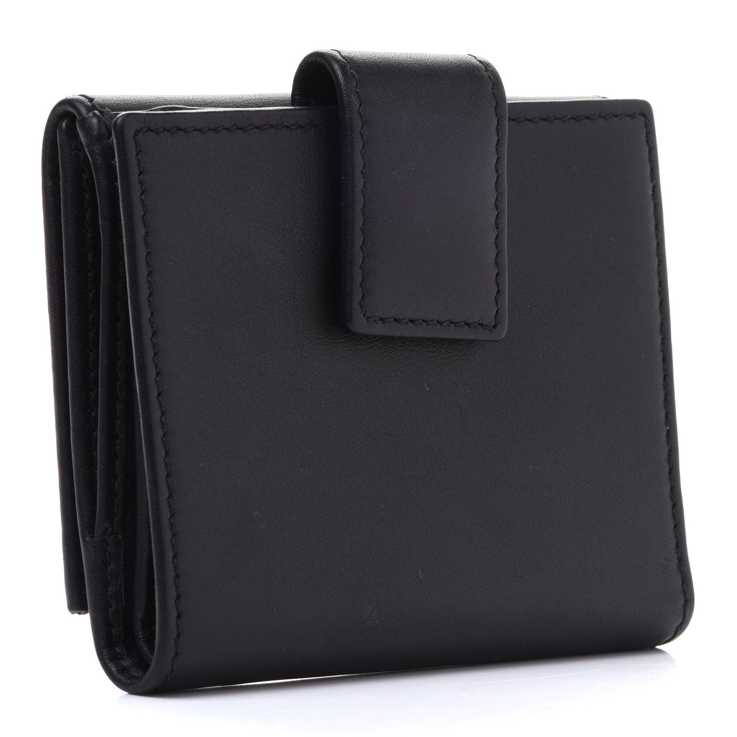 Calfskin Swarovski Crystal Mini GG Sparkling French Flap Wallet Black