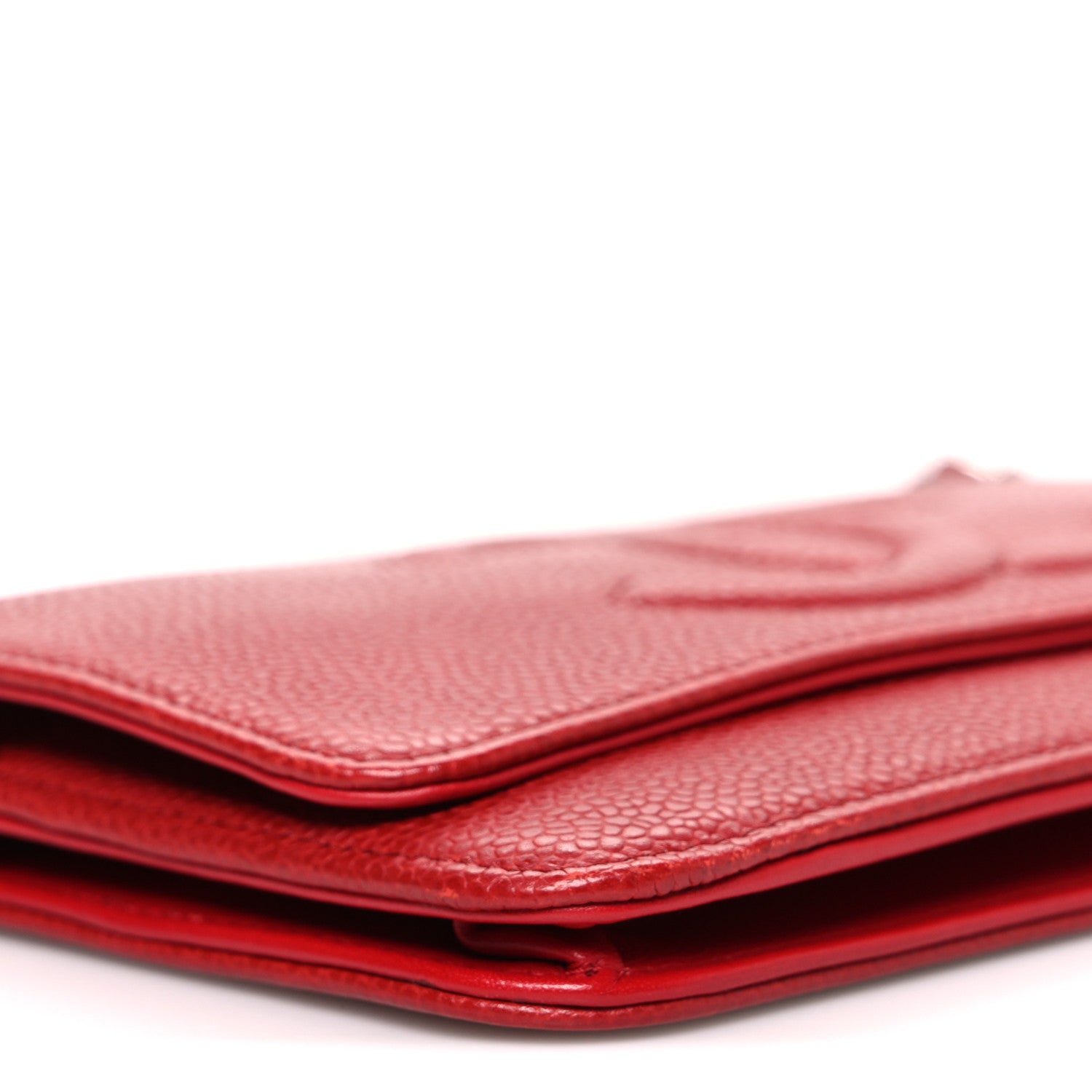 Chanel Caviar Timeless CC Wallet on Chain WOC Red 10 of 11