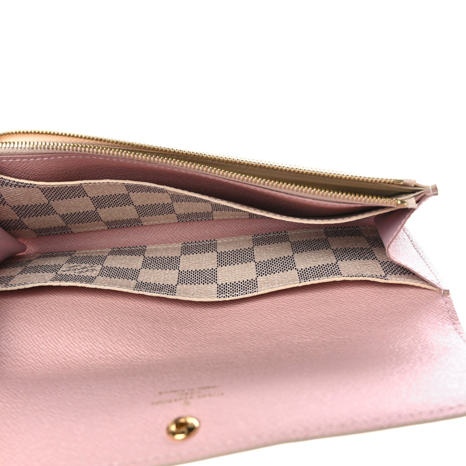 Louis Vuitton Damier Azur Emilie Wallet Rose Ballerine 5 of 11