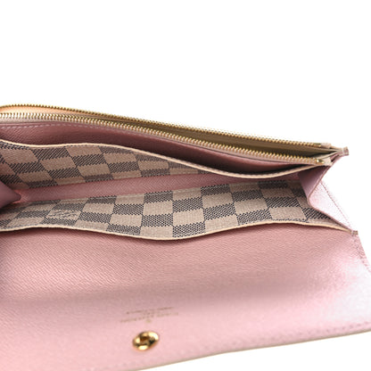 Louis Vuitton Damier Azur Emilie Wallet Rose Ballerine 5 of 11