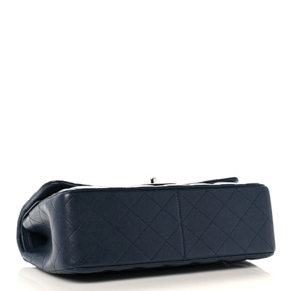 Chanel Caviar Quilted Jumbo Double Flap Navy Blue 4 of 9