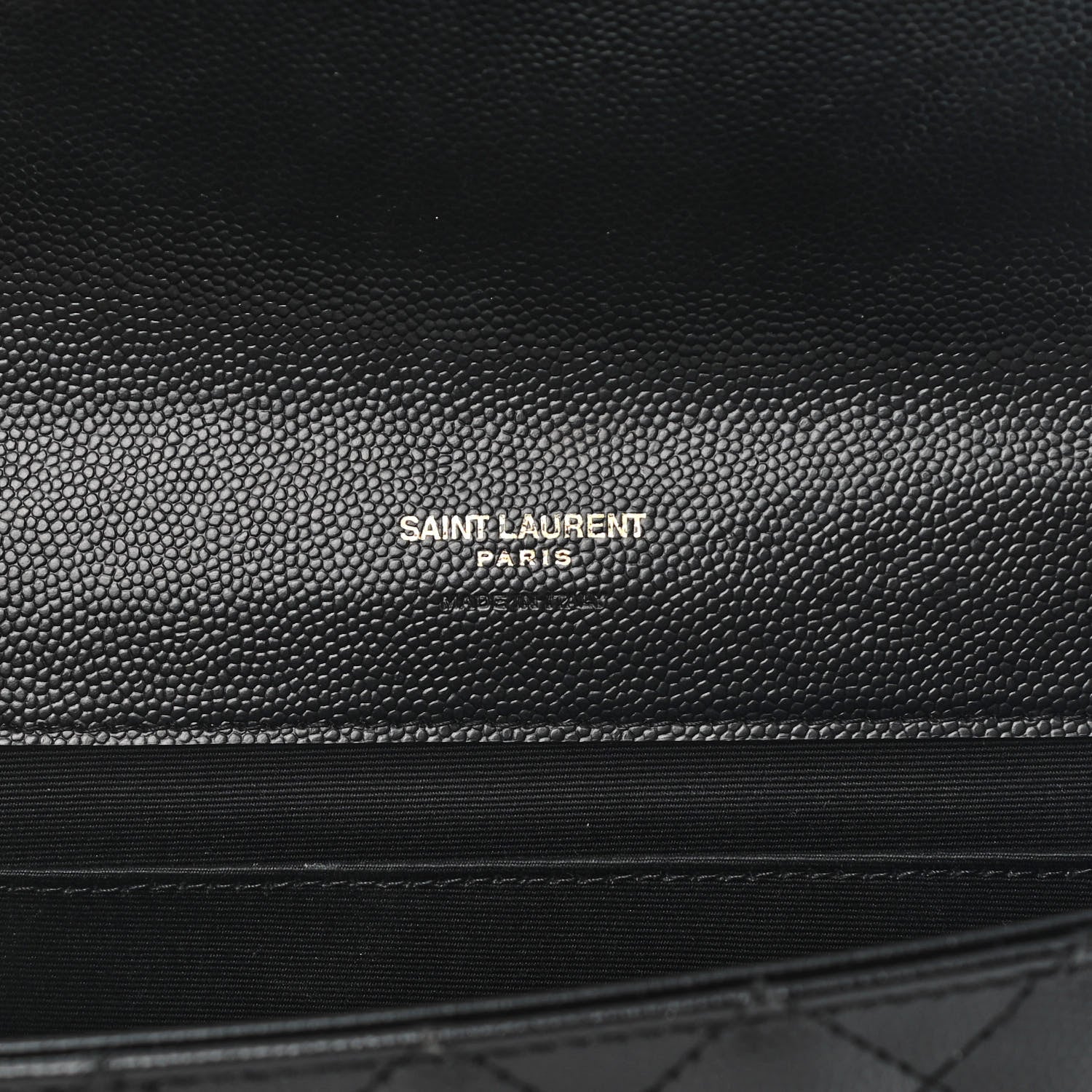 Saint Laurent Grain De Poudre Textured Mixed Matelasse Triquilt Monogram Clutch Black 7 of 11