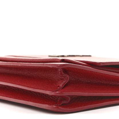 Saint Laurent Grained Calfskin Medium Monogram Sunset Satchel Red 10 of 17